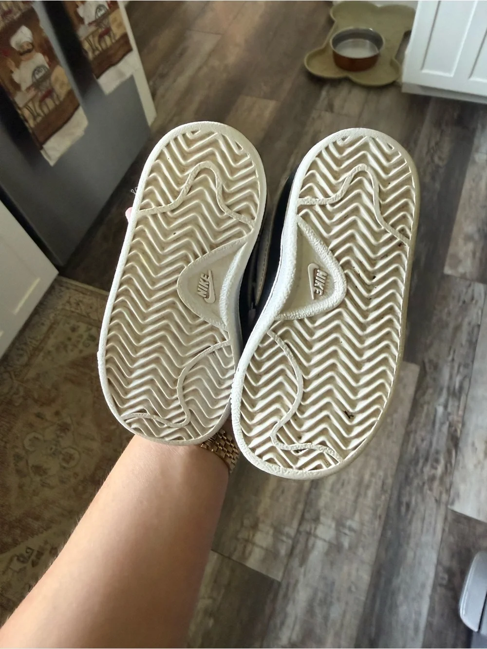 Nike Kids Navy and White Velcro Athletic Sneakers